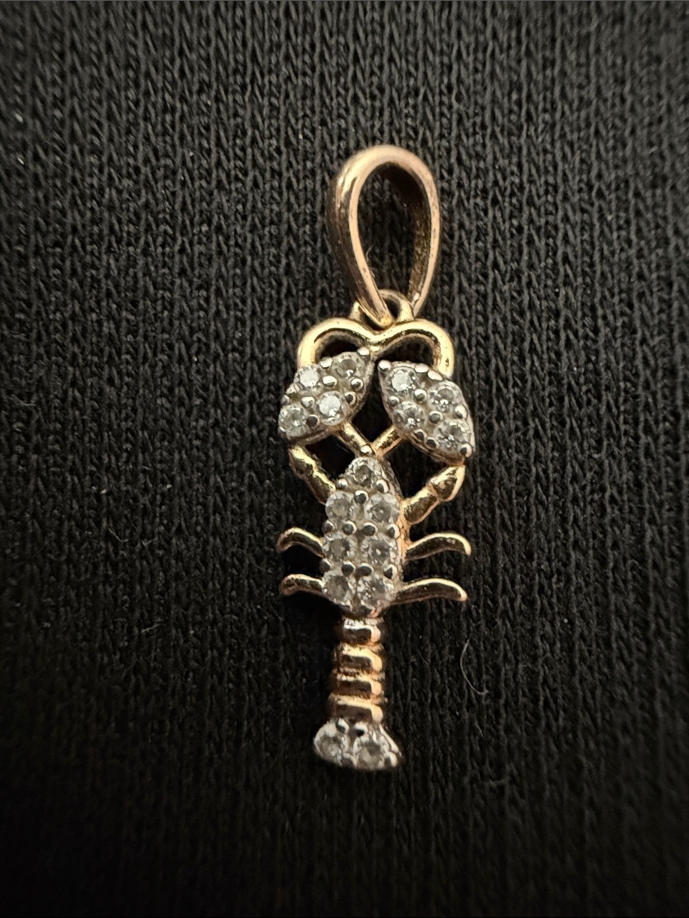 10K gold vermeil 925 sterling silver Lobster Palm tree pendant